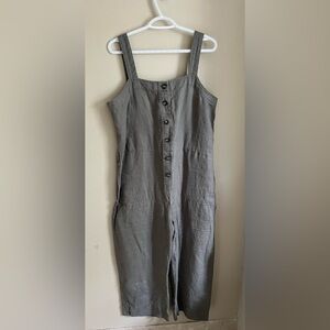 Everlane Linen Picnic jumpsuit sage size 12